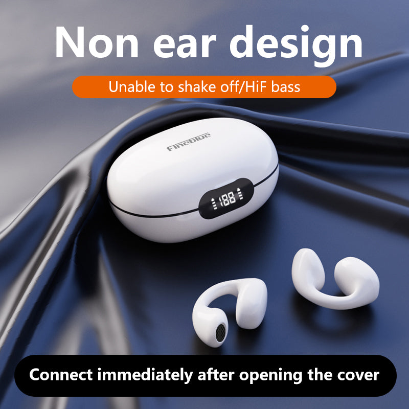FINEBLUE F350 Stereo Wireless Bluetooth Headset Ear Clip Design Headphone Digital Display Earphone with Charging Case FINEBLUE F350 Stereo Wireless Bluetooth Headset Ear Clip Design Headphone Digital Display Earphone with Charging Case